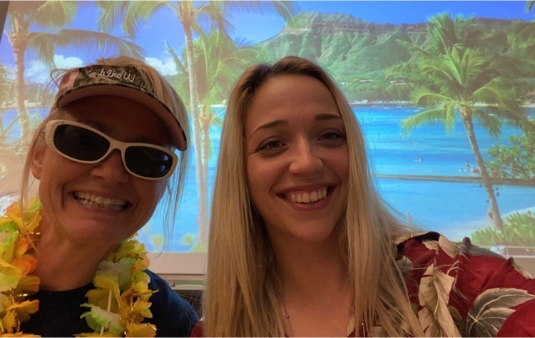 Miss Wells and Mrs. Morrow living it up in Hawaii